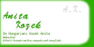 anita kozek business card
